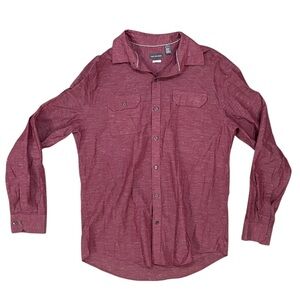 Men's Brick Red Button-Up Shirt